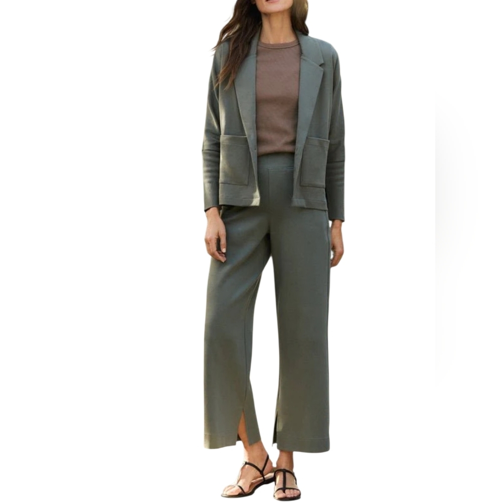 Pact Olive Green Open Blazer Jacket